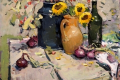 Still Life with Sunflowers, oil on canvas, 24" x 30"
