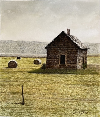 Settlers-Cabin-15x13-watercolor-2024