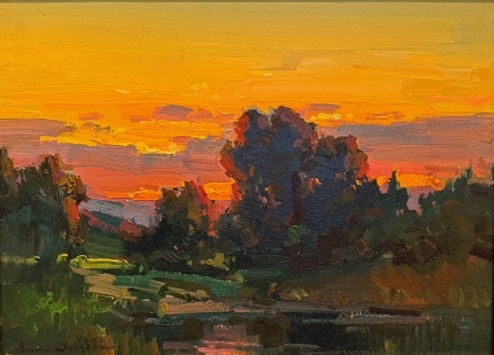 Sunset-by-the-Pond-12x16